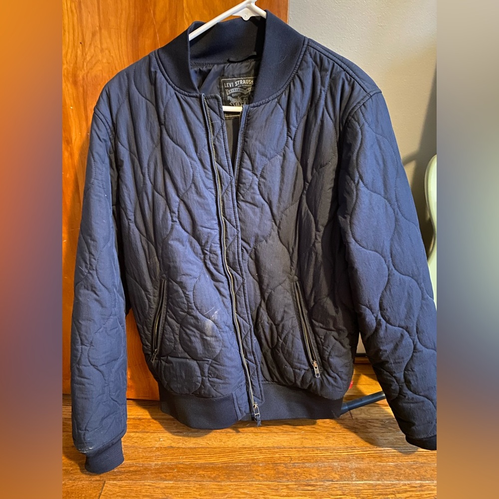 Levi Navy Blue Bomber Jacket.